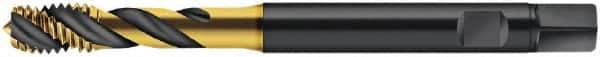 Walter-Prototyp - M8x1.25 Metric 3 Flute 6HX Modified Bottoming Spiral Flute Tap - Cobalt, TiN Finish, 90mm OAL, Right Hand Flute, Right Hand Thread, Series S2051315 - Eagle Tool & Supply