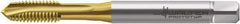 Walter-Prototyp - M8x1.25 Metric, 3 Flute, TiN Finish, Cobalt Spiral Point Tap - Plug Chamfer, Right Hand Thread, 90mm OAL, 18mm Thread Length, 8mm Shank Diam, 6H Class of Fit, Series P2031005 - Exact Industrial Supply