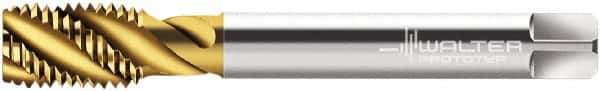 Walter-Prototyp - M12x1.75 Metric 3 Flute 7G Modified Bottoming Spiral Flute Tap - Cobalt, TiN Finish, 110mm OAL, Right Hand Flute, Right Hand Thread, Series P2059905 - Eagle Tool & Supply