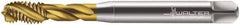 Walter-Prototyp - M5x0.80 Metric 3 Flute 6H Modified Bottoming Spiral Flute Tap - Cobalt, TiN Finish, 70mm OAL, Right Hand Flute, Right Hand Thread, Series 7051775 - Exact Industrial Supply