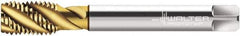 Walter-Prototyp - M12x1.50 Metric Fine 4 Flute 6G Modified Bottoming Spiral Flute Tap - Cobalt, TiN Finish, 100mm OAL, Right Hand Flute, Right Hand Thread, Series P2158905 - Exact Industrial Supply