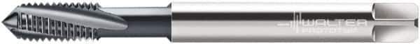 Walter-Prototyp - #10-24 UNC 3 Flute 3B Modified Bottoming Spiral Flute Tap - Cobalt, TiCN Finish, 2-3/8" OAL, Right Hand Flute, Right Hand Thread, Series A2240606 - Eagle Tool & Supply