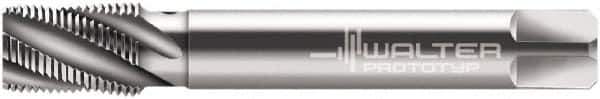 Walter-Prototyp - 1/8-27 NPT, 40° Helix, 3 Flutes, Modified Bottoming Chamfer, Bright Finish, Cobalt, Spiral Flute Pipe Tap - Right Hand Flute, 0.4331" Shank Diam, 0.5512" Thread Length, 0.3543" Square Size, Series 255630 - Eagle Tool & Supply