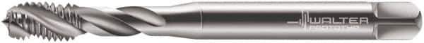 Walter-Prototyp - M10x1.50 Metric 3 Flute 6H Modified Bottoming Spiral Flute Tap - Cobalt, Bright Finish, 100mm OAL, Right Hand Flute, Right Hand Thread, Series 7051770 - Exact Industrial Supply