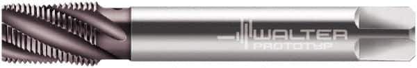 Walter-Prototyp - 3/8-18 NPT, 30° Helix, 5 Flutes, Modified Bottoming Chamfer, Hardlube Finish, Cobalt, Spiral Flute Pipe Tap - Right Hand Flute, 0.6299" Shank Diam, 0.7874" Thread Length, 0.4724" Square Size, Series 2556702 - Eagle Tool & Supply