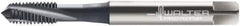 Walter-Prototyp - M6x1.00 Metric 3 Flute 6H Modified Bottoming Spiral Flute Tap - Cobalt, TiCN Finish, 80mm OAL, Right Hand Flute, Right Hand Thread, Series 2041006 - Eagle Tool & Supply
