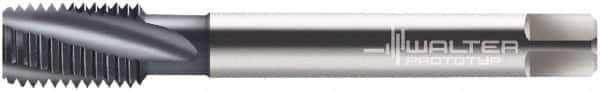 Walter-Prototyp - M12x1.75 Metric 3 Flute 6H Modified Bottoming Spiral Flute Tap - Cobalt, TiCN Finish, 110mm OAL, Right Hand Flute, Right Hand Thread, Series 2046006 - Eagle Tool & Supply
