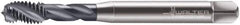 Walter-Prototyp - M3x0.50 Metric 3 Flute 6H Modified Bottoming Spiral Flute Tap - Cobalt, TiCN Finish, 56mm OAL, Right Hand Flute, Right Hand Thread, Series 7051776 - Exact Industrial Supply