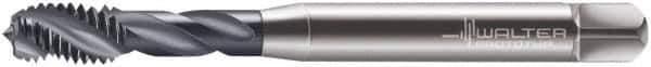 Walter-Prototyp - M6x1.00 Metric 3 Flute 6H Modified Bottoming Spiral Flute Tap - Cobalt, TiCN Finish, 80mm OAL, Right Hand Flute, Right Hand Thread, Series 7051776 - Exact Industrial Supply