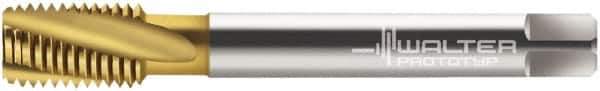 Walter-Prototyp - M12x1.50 Metric Fine 3 Flute 6G Modified Bottoming Spiral Flute Tap - Cobalt, TiN Finish, 100mm OAL, Right Hand Flute, Right Hand Thread, Series 2148005 - Eagle Tool & Supply