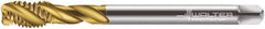 Walter-Prototyp - M16x2.00 Metric 4 Flute 6H Modified Bottoming Spiral Flute Tap - Cobalt, TiN Finish, 110mm OAL, Right Hand Flute, Right Hand Thread, Series 7056775 - Eagle Tool & Supply