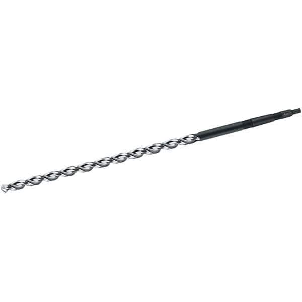 Walter-Titex - 10.5mm, 1MT 130° Point High Speed Steel Taper Shank Drill Bit - Bright/Oxide Finish, 235mm Flute Length, 360mm OAL, Parabolic Flute, Series A4722 - Eagle Tool & Supply