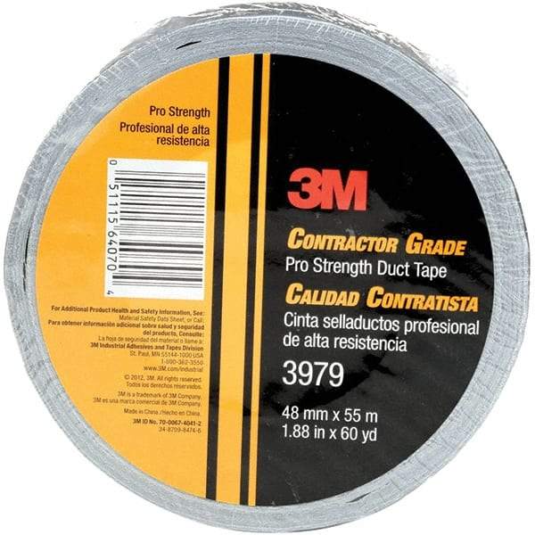 3M - 60 Yds Silver Duct Tape - 8 mil, Rubber Adhesive - Eagle Tool & Supply