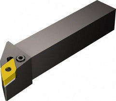 Sandvik Coromant - PDJNR/L, Right Hand Cut, -3° Lead Angle, 25mm Shank Height x 25mm Shank Width, Negative Rake Indexable Turning Toolholder - 150mm OAL, DNMG 11 04 08, DNMG 332 Insert Compatibility, Series T-Max P - Eagle Tool & Supply