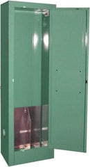 Securall Cabinets - 1 Door, Green Steel Standard Safety Cabinet for Flammable and Combustible Liquids - 44" High x 14" Wide x 9" Deep, Manual Closing Door, 3 Point Key Lock, D, E Cylinder Capacity - Eagle Tool & Supply