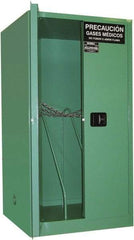 Securall Cabinets - 2 Door, Green Steel Standard Safety Cabinet for Flammable and Combustible Liquids - 65" High x 34" Wide x 34" Deep, Manual Closing Door, 3 Point Key Lock, H Cylinder Capacity - Eagle Tool & Supply