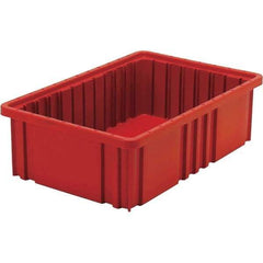 Quantum Storage - 40 Lb Load Capacity Red Polypropylene Dividable Container - Stacking, 5" Long x 10.9" Wide x 16-1/2" High - Eagle Tool & Supply