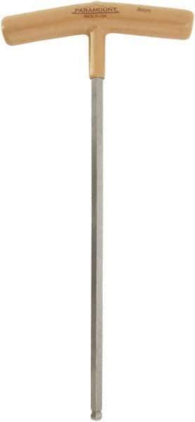 Paramount - 8mm Hex, T-Handle Cushion Grip, Ball End Hex Key - 11-13/64" OAL, Protanium High Torque Steel, Metric System of Measurement - Eagle Tool & Supply