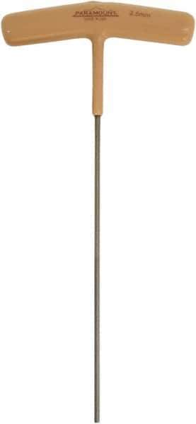Paramount - 2.5mm Hex, T-Handle Cushion Grip, Hex Key - 6-51/64" OAL, Protanium High Torque Steel, Metric System of Measurement - Eagle Tool & Supply