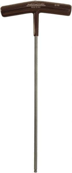 Paramount - 3/16" Hex, T-Handle Cushion Grip, Ball End Hex Key - 9-51/64" OAL, Protanium High Torque Steel, Inch System of Measurement - Eagle Tool & Supply