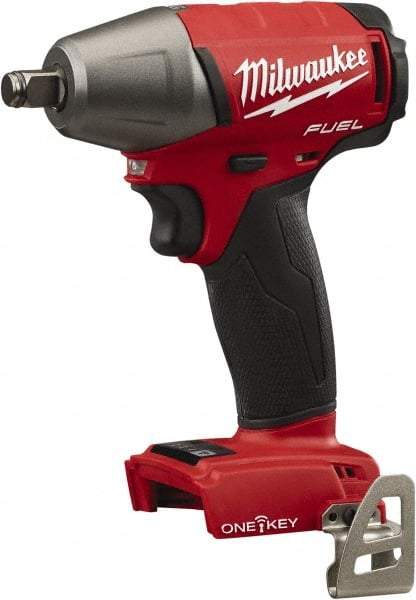 Milwaukee Tool - 1/2" Drive 18 Volt Pistol Grip Cordless Impact Wrench & Ratchet - 2,500 RPM, 0 to 3,200 BPM, 220 Ft/Lb Torque, Lithium-Ion Batteries Not Included - Eagle Tool & Supply