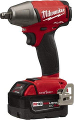 Milwaukee Tool - 1/2" Drive 18 Volt Pistol Grip Cordless Impact Wrench & Ratchet - 2,500 RPM, 0 to 3,200 BPM, 220 Ft/Lb Torque, 2 Lithium-Ion Batteries Included - Eagle Tool & Supply