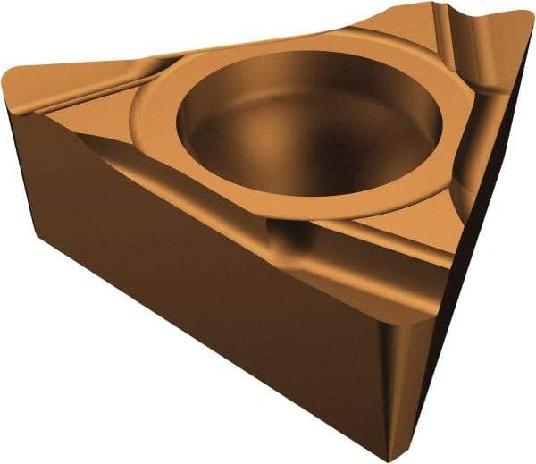 Sandvik Coromant - TCGX1.21.21 WK Grade 1115 Carbide Turning Insert - TiAlN/AlCr2O3 Finish, 60° Triangle, 5/32" Inscr Circle, 5/64" Thick, 1/64" Corner Radius - Eagle Tool & Supply