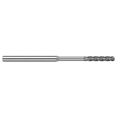 ‎1/64″ Dia. × 1/8″ Shank × 5/64″ DOC × 2-1/2″ OAL, CVD Diamond, 4 Flute, Ballnose End Mill - Exact Industrial Supply