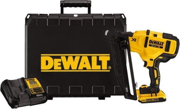 DeWALT - Cordless Cordless Brushless Finish Nailer Kit - 16 Gauge Nail Diam, 1-1/4 to 2-1/2" Long Nail, Lithium-Ion Batteries Included - Eagle Tool & Supply