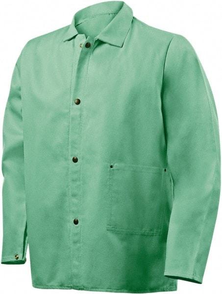 Steiner - Size L Flame Resistant/Retardant Jacket - Green, Cotton & Nylon, Snaps Closure, 48 to 50" Chest - Eagle Tool & Supply