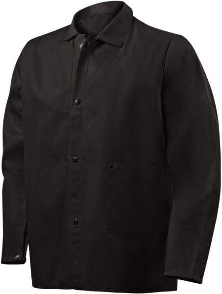 Steiner - Size L Flame Resistant/Retardant Jacket - Black, Cotton & Nylon, Snaps Closure, 48 to 50" Chest - Eagle Tool & Supply
