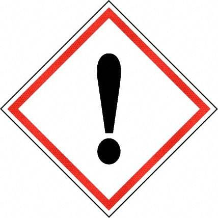 NMC - Hazardous Materials Label, Header: Harmful Irritant Warning - Legend: GHS - Graphic, English, Black & Red, 4" Long x 4" High, No Coating - Eagle Tool & Supply