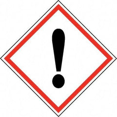 NMC - Hazardous Materials Label, Header: Harmful Irritant Warning - Legend: GHS - Graphic, English, Black & Red, 4" Long x 4" High, No Coating - Eagle Tool & Supply