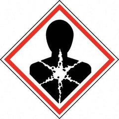 NMC - Hazardous Materials Label, Header: Health Hazard - Legend: GHS - Graphic, English, Black & Red, 4" Long x 4" High, No Coating - Eagle Tool & Supply