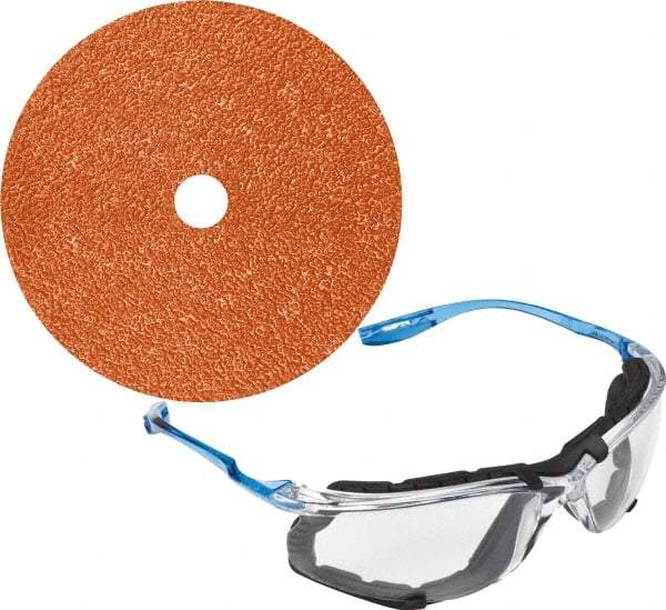 3M - 4-1/2" Diam 5/8-11 Threaded Hole 80 Grit Fiber Disc - Medium Grade, Ceramic, 13,300 Max RPM, Series 982C - Eagle Tool & Supply