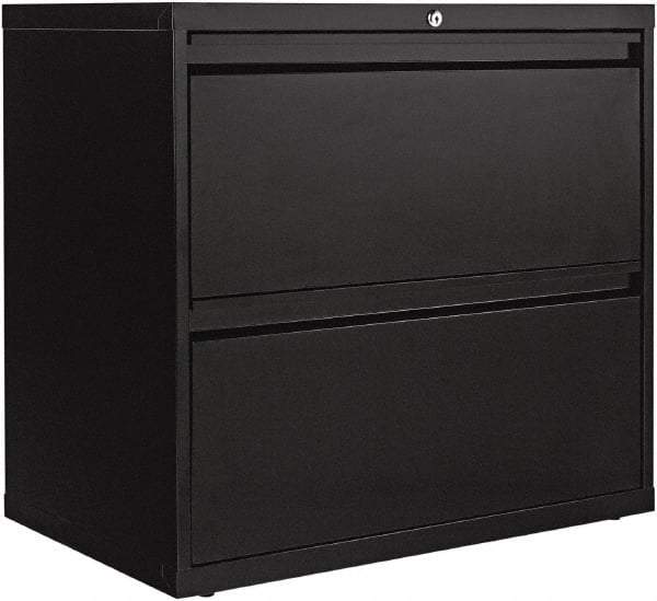 ALERA - 30" Wide x 28.38" High x 19-1/4" Deep, 2 Drawer Lateral File - Steel, Black - Eagle Tool & Supply