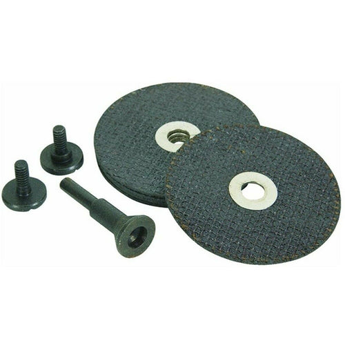 Vortec 6-Piece Cut-Off Wheel Kit, Mandrel and 5 ea. 3″ × 1/16″ × 3/8″ Wheels - Eagle Tool & Supply