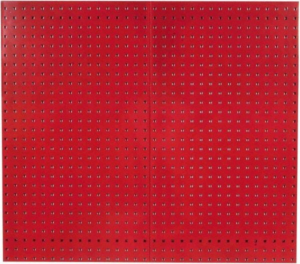 Triton - 24" Wide x 42-1/2" High Industrial Steel Tool Peg Board System - 2 Panels, Steel with Epoxy Coating, Red - Eagle Tool & Supply