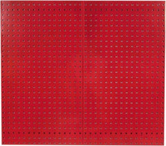 Triton - 24" Wide x 42-1/2" High Industrial Steel Tool Peg Board System - 2 Panels, Steel with Epoxy Coating, Red - Eagle Tool & Supply