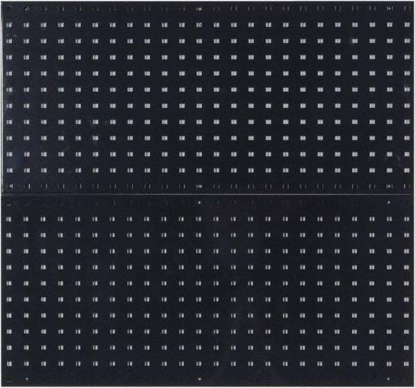 Triton - 18" Wide x 36" High Industrial Steel Tool Peg Board System - 2 Panels, Steel with Epoxy Coating, Black - Eagle Tool & Supply