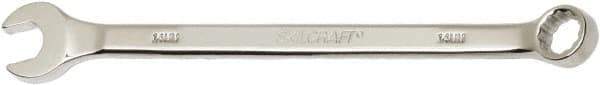 Ability One - 14mm 12 Point Combination Wrench - 15° Offset Angle, Steel, Chrome Finish - Eagle Tool & Supply