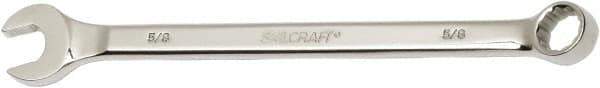 Ability One - 5/8" 12 Point Combination Wrench - 15° Offset Angle, Steel, Chrome Finish - Eagle Tool & Supply