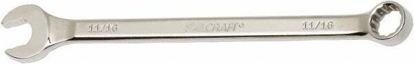 Ability One - 11/16" 12 Point Combination Wrench - 15° Offset Angle, Steel, Chrome Finish - Eagle Tool & Supply