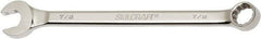 Ability One - 7/8" 12 Point Combination Wrench - 15° Offset Angle, Steel, Chrome Finish - Eagle Tool & Supply