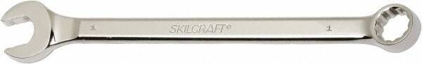 Ability One - 1" 12 Point Combination Wrench - 15° Offset Angle, Steel, Chrome Finish - Eagle Tool & Supply