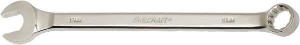 Ability One - 19mm 12 Point Combination Wrench - 15° Offset Angle, Steel, Chrome Finish - Eagle Tool & Supply