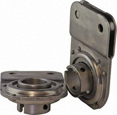 USDI - 1 Row, 5-7/64" OD, 1-1/4" Bore Diam, Round Open Conveyor Roller Bearing - 375 Lb Capacity, 550 Max RPM, with Flange, Steel with Steel Housing - Eagle Tool & Supply