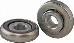 USDI - 1 Row, 2.321" OD, 11/16" Hex Open Conveyor Roller Bearing - 600 Lb Capacity, 550 Max RPM, Steel with Zinc Housing - Eagle Tool & Supply