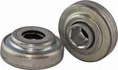 USDI - 1 Row, 2.321" OD, 11/16" Hex Open Conveyor Roller Bearing - 600 Lb Capacity, 550 Max RPM, Steel with Zinc Housing - Eagle Tool & Supply