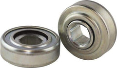 USDI - 1 Row, 3-1/16" OD, 1" Hex Single Seal Conveyor Roller Bearing - 603 Lb Capacity, 550 Max RPM, Steel with Zinc Housing - Eagle Tool & Supply